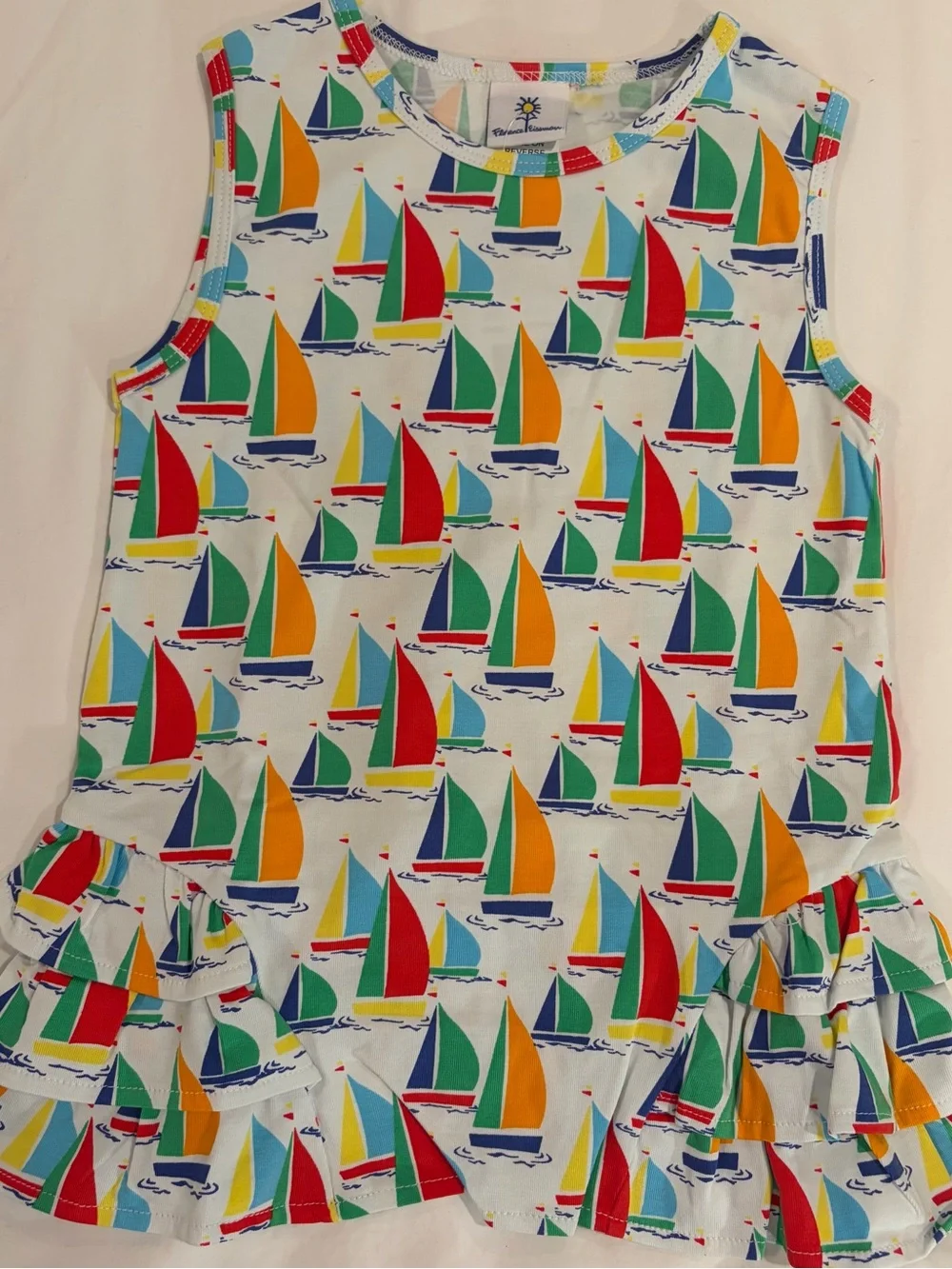 Florence Eismann sailboat print Tunic & Capri Leggings Set sz 4T NWT